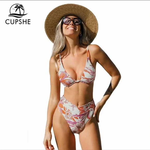 CUPSHE Bikini NWT Floral - Picture 3 of 7